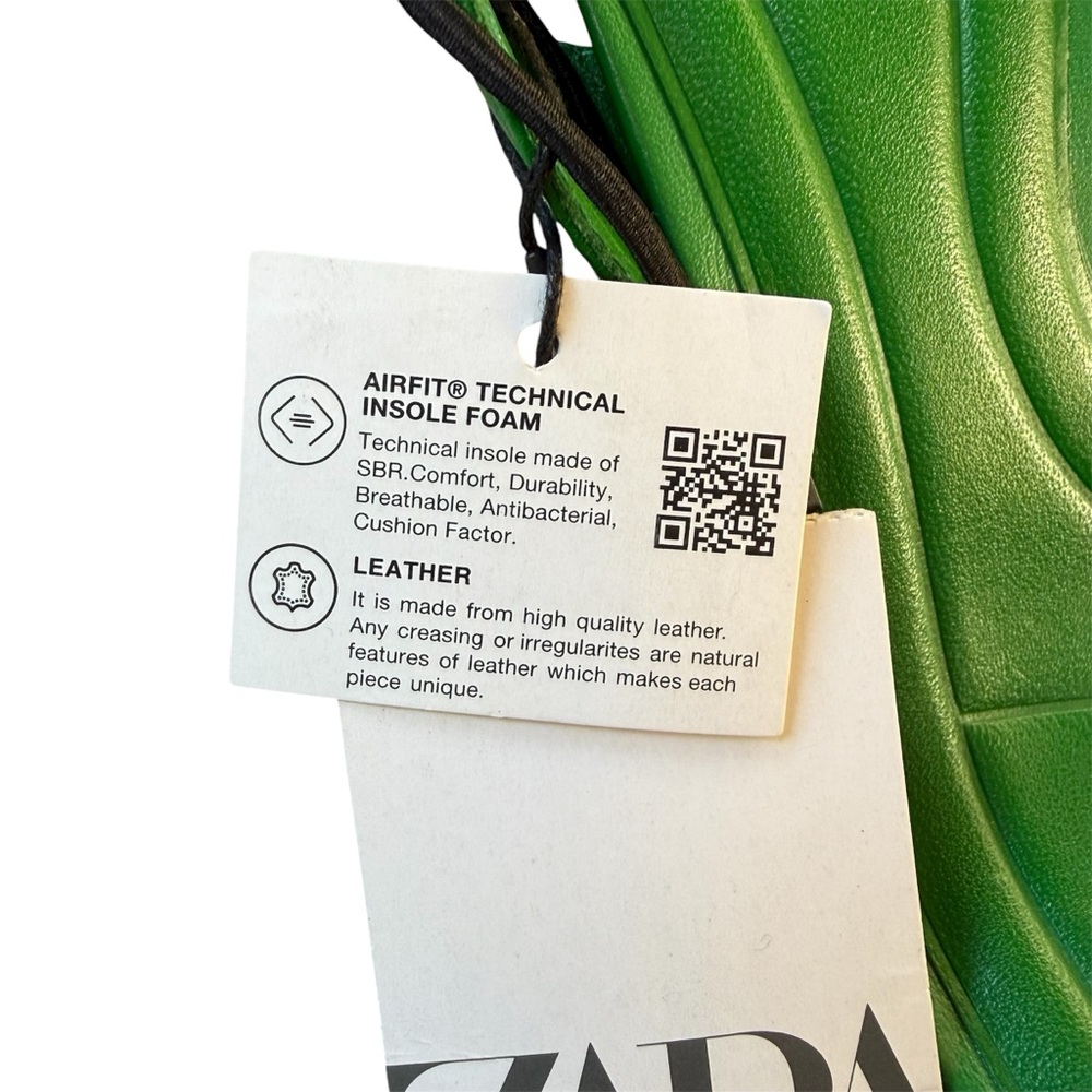 Zara Green Slingback Heeled Leather Sandals Women’s size 42 - Picture 15 of 15